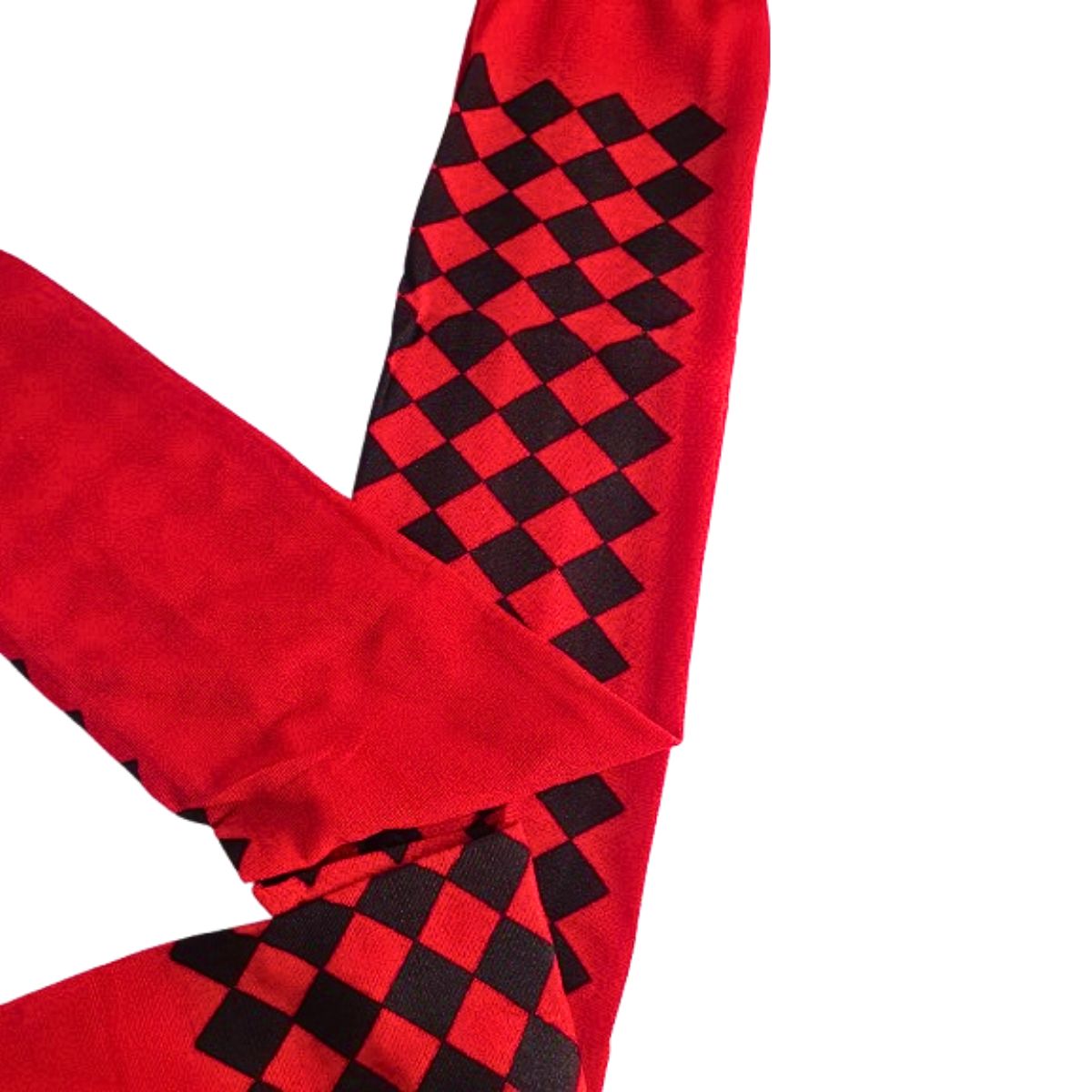 Meia Calça 5/8 Fantasia Cosplay Vermelho Quadriculada Meia Calça 5/8 Fantasia Cosplay Vermelho Quadriculada